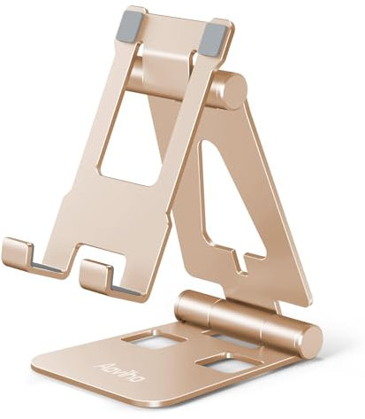 Aoviho Foldable Cell Phone Stand for Desk, Holder for iPhone,Rose Gold