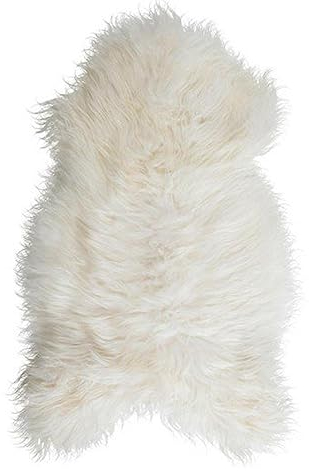 100% Natürliches Schaffell - Teppich | Echtpelzteppich | Flauschiger Schaffell Bettvorleger für Schlafzimmer Bett oder Wohnzimmer Sofa Deko | Lammfell Läufer Waschbar | 60 x 110 cm