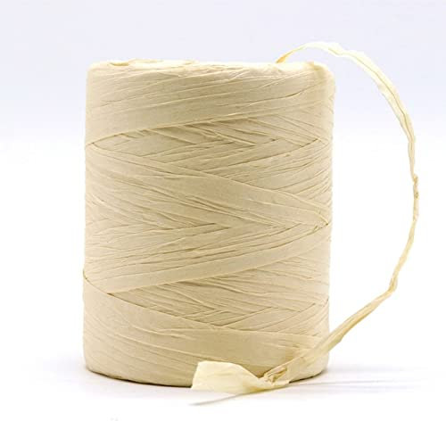 SERVEL Baumwoll-Bast-Garn, festes Garn zum Häkeln von Bast-Taschen, beliebtes Sommer-Bast-Band, DIY-Handstricken, Bast-Strohhüte, 180 Meter