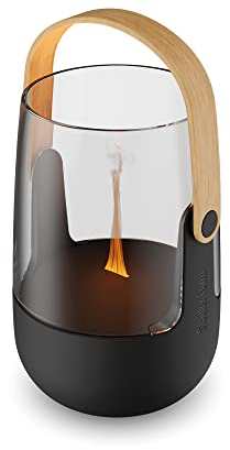 Stadler Form Aroma Diffuser & Laterne Sophie Little, mit Akku bis 7 h, Indoor und Outdoor geeignet, beleuchtet und beduftet, mit Flammen-Effekt, für ätherische Öle, schwarz mit Bambus-Griff