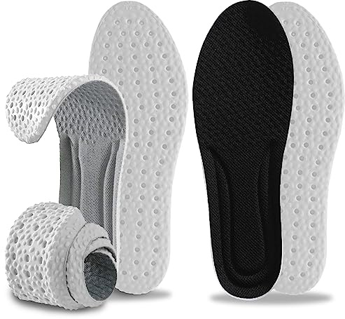 Memory Foam-innersulor för kvinnor och män, 2 par supermjuka alternativa memory foam-innersulor andas skärkomfort för sportskor (EU40-42; svart + grå)