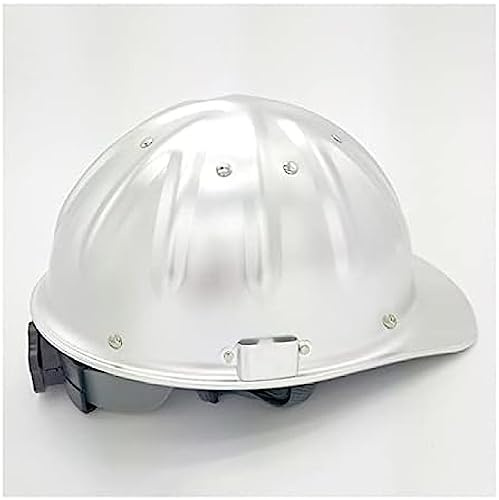 Schutzhelme Aus Aluminiumlegierung, Baustellentechnik, Bauhelme, Obere Verstärkung Zur Vermeidung Von Durchstichen, Obere Verstärkung, Kreuz + V-Design, Aluminiumfarbe,1 STÜCK,YUYANAIAI