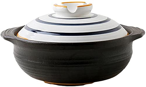 CVNIMV Olla para estofado Cazuela de Barro Cazuela Olla para estofado Olla de gres Olla de cerámica Antigua Olla de Gas para el hogar-2.3L ()