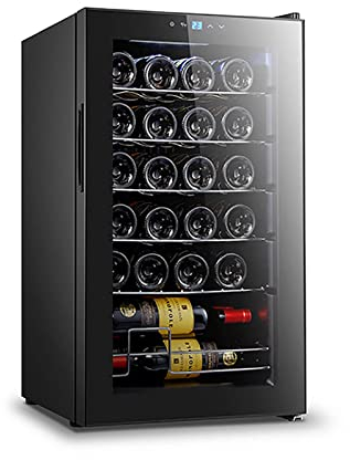 Enfriador de Vino Refrigerador de Vino de Doble Zona para 24 Botellas Incorporado o Independiente con Apariencia Moderna Sistema de enfriamiento rápido y silencioso Vidrio Templado de Doble Capa