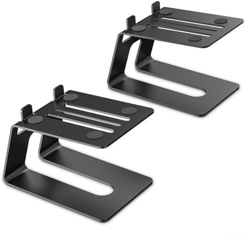 2PCS Desk Audio Stand, Desktop Speaker Stand, Metal Speaker Riser Stand Bookshelf Speaker Desk Stand, Studio Monitor Stand