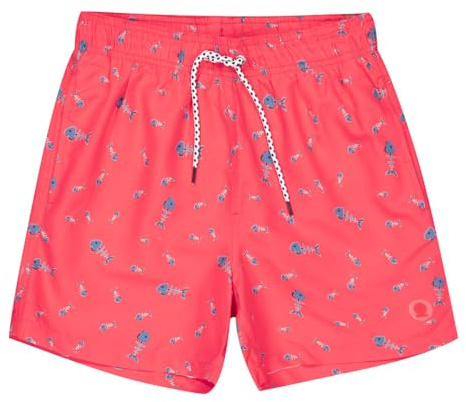 ALPHADVENTURE - Badbyxor för pojkar, perfekt för sommar, strand och simbassäng, badshorts för pojkar - storlekar från 6 till 14 år, blå., Neonröd, 10 år
