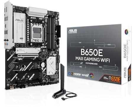 ASUS B650E MAX Gaming WiFi AMD B650 ATX Motherboard DDR5 PCIe 5.0 Ready 3X M.2 Slot Wi-Fi 6E Realtek 2.5Gb Ethernet Display Port HDMI USB 10Gbps Type-A & Type-C BIOS Flashback Aura Sync