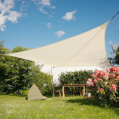 Maanta - EZ Breez Vela Ombreggiante Impermeabile ivory Quadrata 5x5m Protezione UV, Tenda a Vela per Giardino, Balcone, Terrazza e Piscina