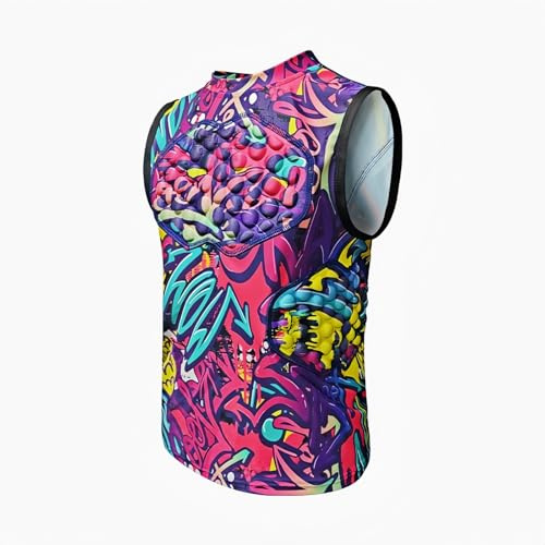 STONEKISS Football Rib Protector Vest for Youth Kids, Lacrosse Padded Comression Shirts with Chest Protector for Boys & Girls Pink XL