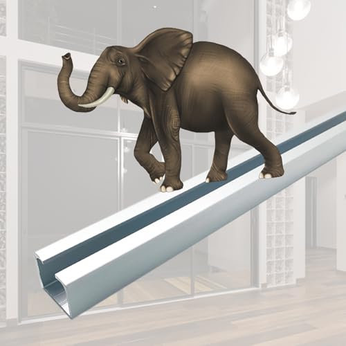 Sliding Door Hardware and Track Kit with 4 6 8 Wheels, Wardrobe Closet/Slide/Pocket Door Rail System Set 360 320 240 180 150 100 CM, Ceiling Wall Mounted Aluminum Box Rail Barn Door(4 Wheels,120cm/4