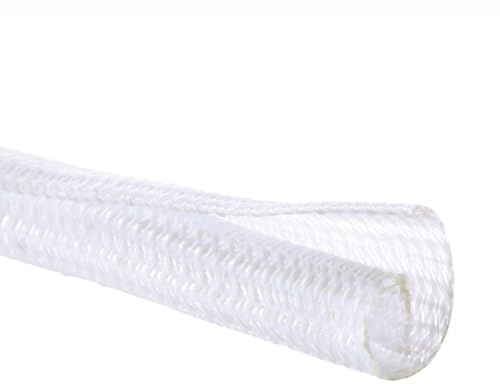 QCSIW 1/4 x100ft Split Sleeve Wire Loom Tubing - Cat-Proof Cord Protector for USB, Power, Audio/Video Cables | Chew-Resistant Sleeving, Easy Install, White