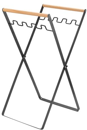 Säckhållare | 56,5 x 25 cm utomhus soptunna kan fäste | Mental sopväska/hängande träställ, hopfällbar soptunna för äventyr, bakgård, tvättstuga, vandring