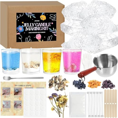 Vezerd Kerzen Selber Machen Set, Kreativ DIY Gelee Wachs Kerzenherstellung Kit, Candle Making Kit Basteln Erwachsene, Duftkerze Gießen Set mit Kerzenmodell, Als Geschenke für Erwachsene/Kinder