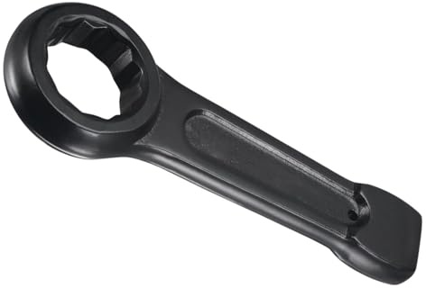 MACHSWON Box-End Wrenches 24mm Slogging Ring Spanner Striking Straight Handle Box End Wrench Black Metric Single Ring Spanners Hand Tool