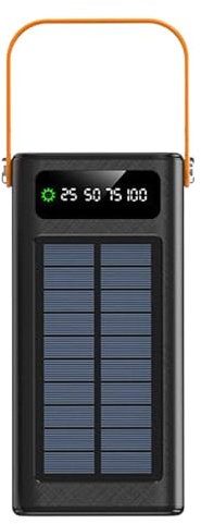 Chargeur solaire, 120 W Power Bank De Charge Rapide 50000 MAh Avec Câbles Intégrés | Équipement De Survie De 50000 MAh Avec Lumière 4 Sorties 3 Entrées Câbles Intégrées Pour Les Téléphones