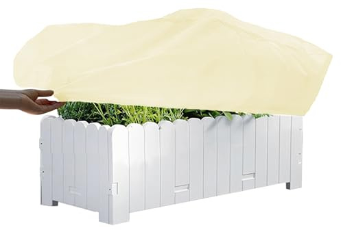 Rechteckige Pflanzenkastenabdeckung, Winterfrostdecke für Pflanzen - Blumenkastenpflanze, rechteckig, Frostschutzhülle,Vollständiger Frostschutz-Pflanzenschutz für Gärten, Terrassen, Veranden, Fenster