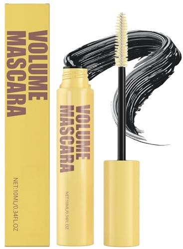 Black Mascara Waterproof & Lengthening, Tubing Formula Volumising & Smudge-Proof for Thinning Lashes, Gentle for Sensitive Eyes, With an inflator comb brush for separated lashes,Sparse Lashes