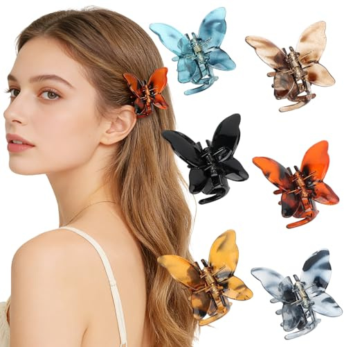 MOTIBACK Schmetterling Haarspange, Schmetterling haarklammer, Dekorative Haarspangen, Für Hochzeiten Partys & Alltag, Ideal Geschenk für Damen und Mädchen (6 Stück)
