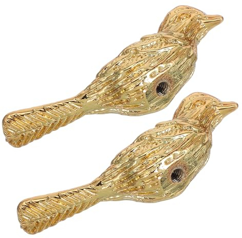 COHEALI Maniglie per Mobili 2 Pezzi in Metallo Dorato Design Originale per Cassetti e Armadi, Accessori Decorativi per Cucina e Camera da Letto Stile Nordico