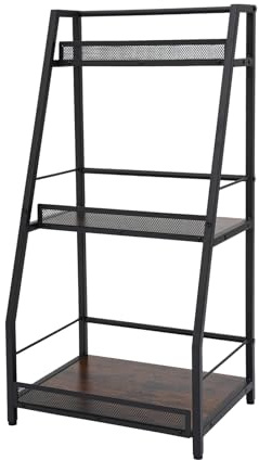 Zalydala Vinställ | flaskhylla | vinställ | vinställ av metall och MDF | 3 nivåer | 50 kg lastkapacitet | svart/mörkbrun | platsbesparande | för kök/vardagsrum/bar | 40 x 30 x 79 cm