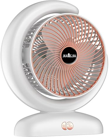 Dioche Ventilatore da Tavolo con Ricarica USB e Telecomando - Ventilatore di Circolazione Regolabile a 3 velocità con Illuminazione a 5 modalità e Timer 1H/2H - Aria Fresca e Atmosfera in (GOLD)