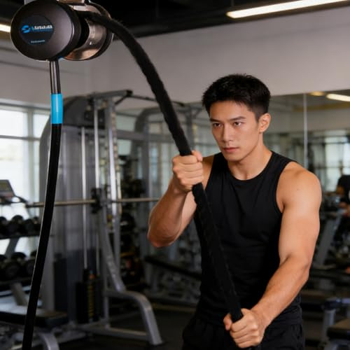 Endless Rope Trainer Portable Hanging Pulley System – Adjustable Resistance Cable Machine for Gym, Home & Outdoor Use, Full Body Strength Training for Grip, Arms & Back