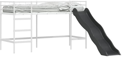Lumanois Letto Loft per con Scivolo Bianco e Antracite,Mobili,Letti e telai per Letti,28.6kg-42020780