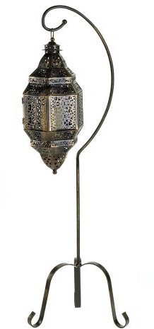 Accent Plus 57071593 Lanterna a Candela in Metallo Marocchino Alto in Ferro, Nero, 28.6 x 33.7 x 104.8 cm