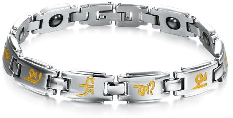 JewelryWe Schmuck Magnet Therapie Kugel Perle Perlen Edelstahl Armband Link Handgelenk Kette Silber Damen