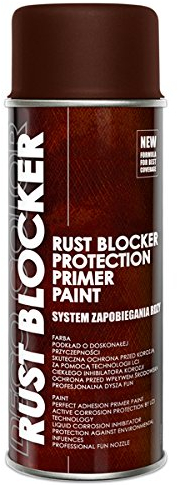 Deco Color 1 Stück 400 ml Rust Blocker 4in1 Metallschutzlack Rost Stop Lack BRAUN matt RAL 8017, 4in1 -Haftvermittler - Aktiver Rostschutz - schnelltrocknender Lack - effektiver Schutz