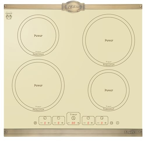 New 2016 Imperial Empire Ivory KCT 6395 Induction Hob 60 cm/Luxury Producer Kaiser/Metal Plates Bronze Hob/Glass Ceramic Hob with four Qick Heat Induction Cooking Zones/Induction Hob Built In Hob with
