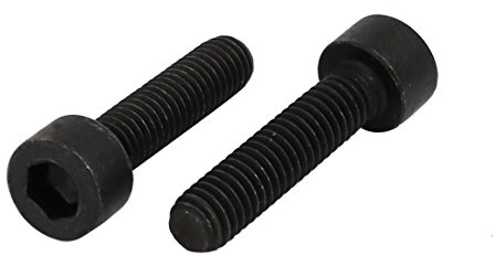 sourcing map 2 Stück Sechskant Maschinenschrauben 8.8 Grad M6x25mm Vollgewinde Innensechskant Antrieb Linksgewindebolzen