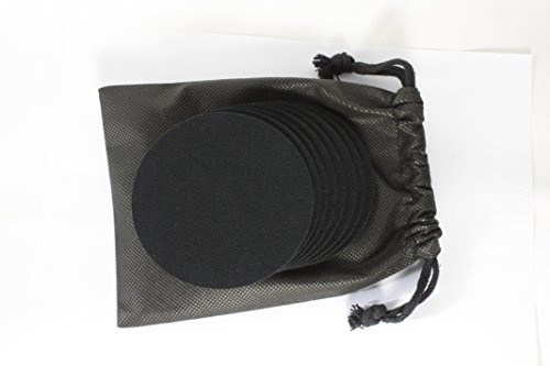 Filz-Untersetzer rund | Wollfilz-Untersetzer | Farbe schwarz | Ø 100 mm - Stärke 4 mm | 8 Stück in Geschenkbeutel | Nr.46140