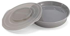 Twistshake-Platte | Babyteller mit luftdichtem Deckel | BPA-freier Baby-Entwöhnungsteller | Essenstrainingsteller | Lernteller für Kinder | 6m+ Baby-Futterteller | Neugeborenen-Essentials | Grau