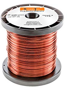 Kupferlackdraht W210 Ø 1,00 mm 200 g, ca. 27m - CU Lackdraht Grad 2 CUL Kupferdraht Gewicht 200 Gramm Durchmesser 1,00 Millimeter Wickeldraht Kupfer Draht nach IEC 60317-13