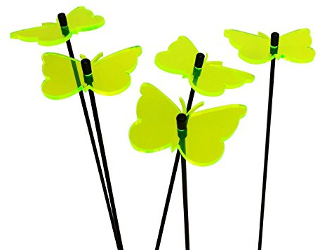 Sun Catcher Garden Decor Sonnenfänger 5 leuchtende Schmetterlinge, Garten Dekoration Geschenk für Beet, Balkon oder Terrasse, Farbe:grün