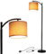 Led Floor Lamps Classic Arc Energy Saving Standing Lamp with Hanging Lamp Shade and 9W Led Bulb for Living Room Bedroom Office, E26/E27 Socket