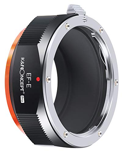 K&F CONCEPT Updated EF/EF-S to E Adapter, Manual Focus Lens Mount Adapter Compatible with Canon EF EF-S Mount Lens to Sony NEX E Mount Camera Body (Not Autofocus)