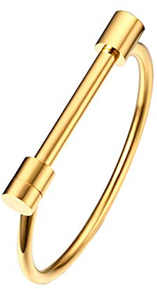 HIJONES Women's Stainless Steel Fashion Letter D Shaped Horseshoe Bracelets