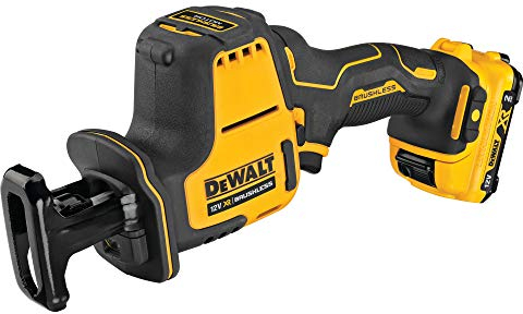 DEWALT 12 Volt Akku Kompakt-Säbelsäge DCS312D2 (bürstenloser Motor, elektronische Hubzahlregulierung, werkzeugloser Blattwechsel, mit LED-Licht, inkl. 2x Akkus, Schnellladegerät, TSTAK-Box II)