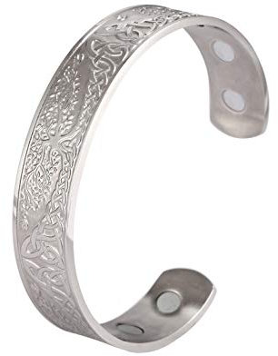 LIKGREAT YGGDRASIL Herren Wikinger-Armband Keltischer Knoten Armband Baum des Lebens Armreif Armband für Damen, Metall, nicht bekannt