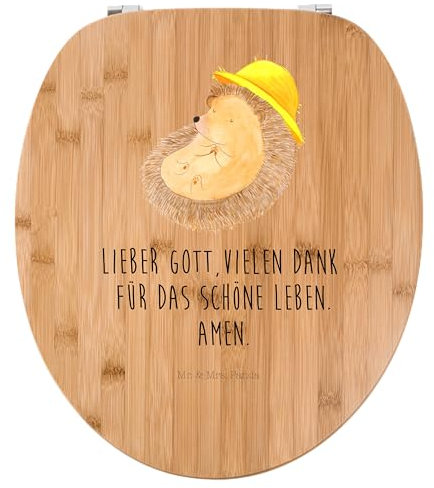 Mr. & Mrs. Panda Motiv WC Sitz Igel Beten - Geschenk, WC-Sitz, lustige Sprüche, Klobrille, Toilettendeckel, Toilette, Tiere, Tiermotive, Sonnenhut,