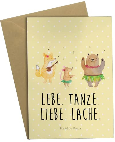 Mr. & Mrs. Panda neujahrskarte Waldtiere Aloha - Geschenk, Grußkarten, hochzeitskarten, Lachen, weihnachtskarten, osterkarte, Hase, dankeskarten, einladungskarten, Wald, Lustige Sprüche, Igel, Musik