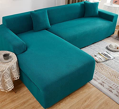 uyeoco Sofa Überzug Sofabezug L U Form Grau/Braun Couchbezug Sofahusse Rechts/Links Sofa Couch Hussen 1 2 3 4 Sitzer Ecksofa Stretch Eckcouch L-vormig Bezug L-Förmige Sofabezüge