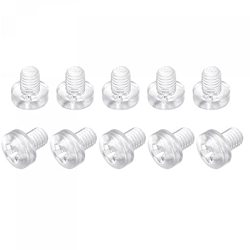 sourcing map 50Pcs M3x4mm Vis Plastique Cruciforme Boulons Cylindrique | Tête Transparent Pour PC Machine