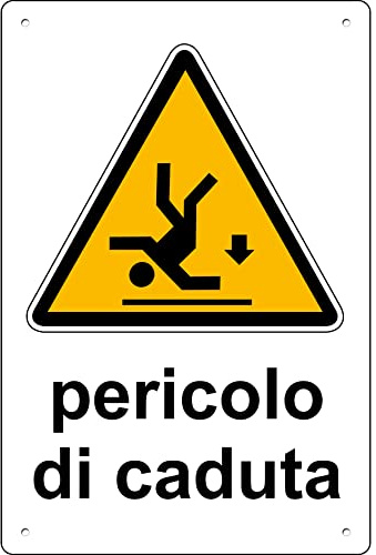 Sturzgefahr | Achtung: Schild aus Aluminium für den Außenbereich Metallstärke 3 mm (30 x 40 cm, Fallgefahr)