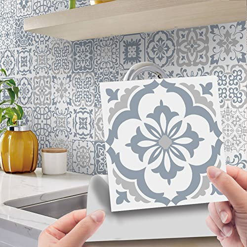 Creperture 24 Pezzi Adesivi da Parete Vintage Adesivi per Piastrelle Impermeabili Autoadesivi Sticker Decorativi per Il Bagno, Cucina, la Casa
