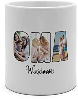 PhotoFancy® - XXL Tasse 'OMA' - Personalisierte Fototasse mit eigenem Foto und Text - Große Tasse selbst gestalten - Jumbo-Becher XXL 750 ml