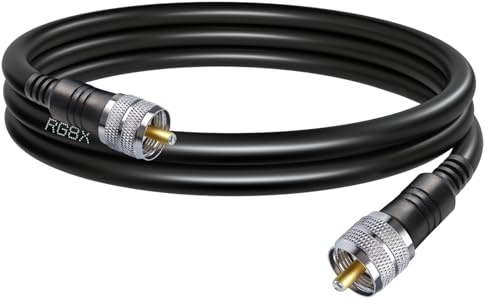 RG8X Coaxial Cable PL259 UHF SO239 Cable Jumper, 3.3FT (1M) Low Loss 50 ohm Male to Male CB Antenna Extension Coax for HAM Radio, SWR Meter, Antenna Analyzer, Dummy Load