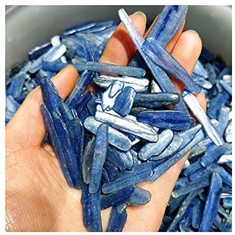 pierre minérale de Pierre précieuse naturelle Cristaux de kyanite bleue Tranche de barre plate Cyanite Quartz Graviers roulés Pierres de Décor de réservoir de jardin Balance décoration de pierres préc